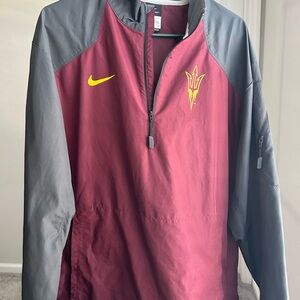 Arizona State Maroon and Gray Quarter-Zip Pullover with Yellow Logo